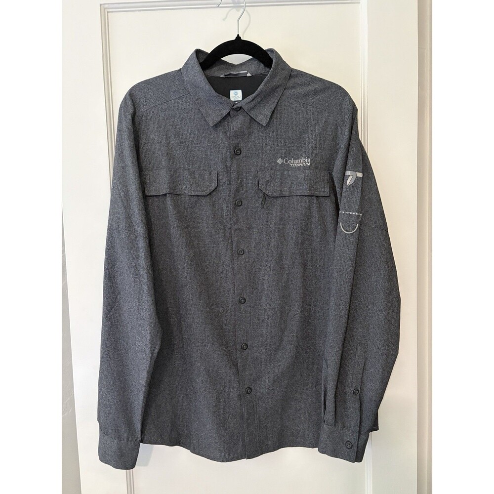 Columbia Titanium Shirt Omni-Freeze Zero AO1579 M Medium Gray Vented Cooling Men
